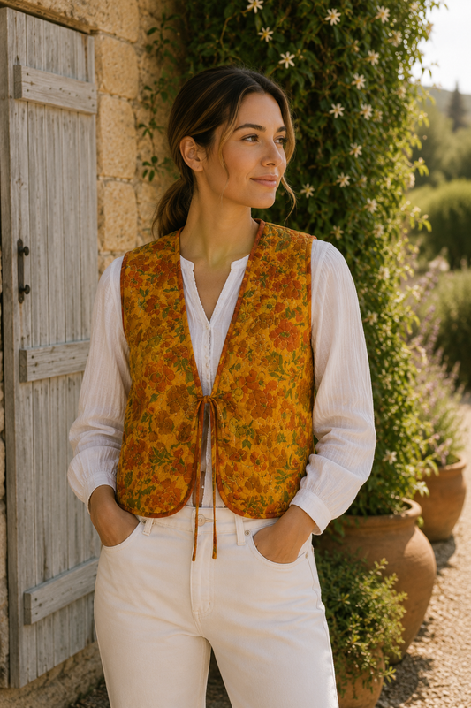 Melissa Silk Reversible Waistcoat L - 069