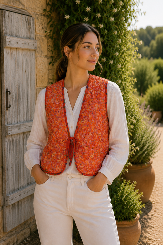 Melissa Silk Reversible Waistcoat L - 072