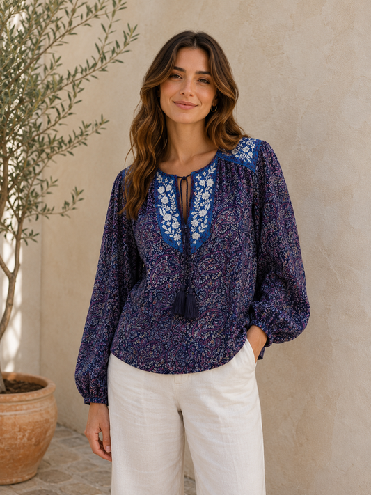 Lolita Embroidered Silk Blouse 119 - M