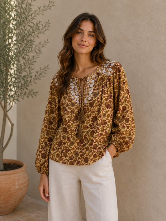 Lolita Embroidered Silk Blouse 196 - L