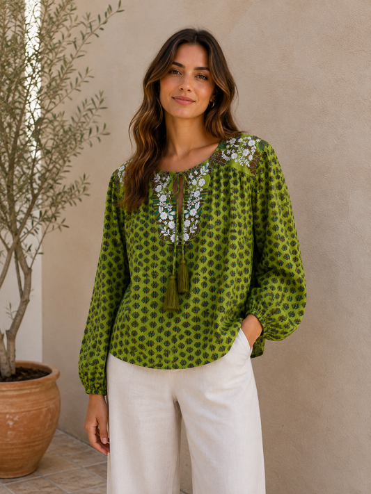 Lolita Embroidered Silk Blouse 015 - XXXL