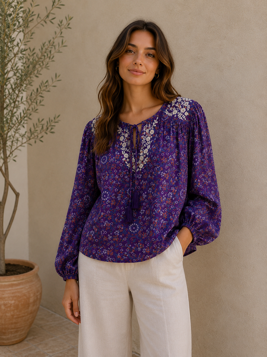 Lolita Embroidered Silk Blouse 103 - XXXL