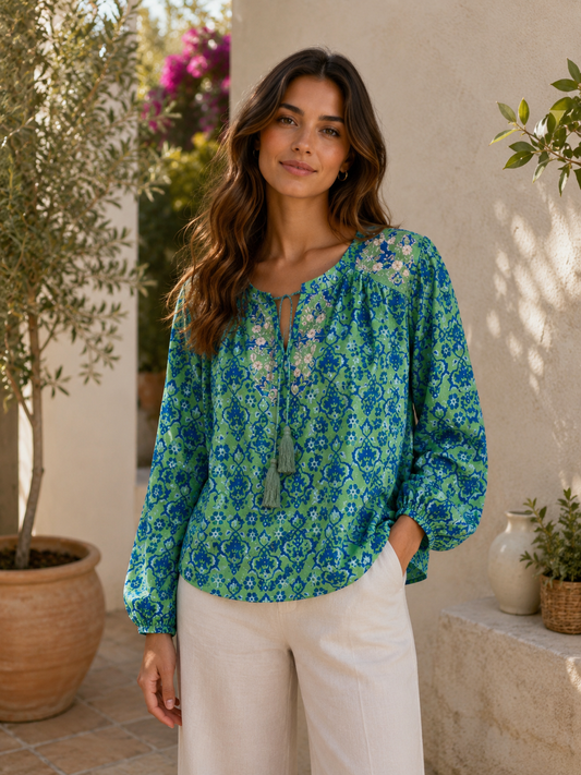 Lolita Embroidered Silk Blouse 110 - XXXL