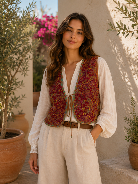 Melissa Cotton & Silk Reversible Waistcoat XS - 050