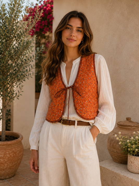 Melissa Silk Reversible Waistcoat S - 018