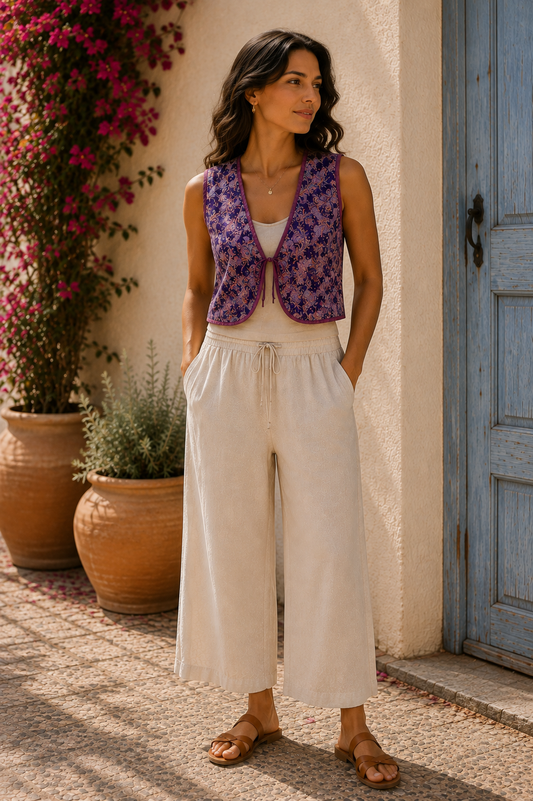 Melissa Silk Reversible Waistcoat M - 007