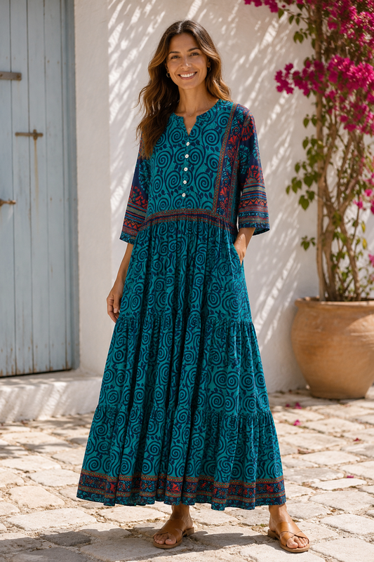 Prairie V-neck Silk Dress S - 063