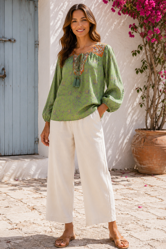Lolita Embroidered Silk Blouse 182 - S