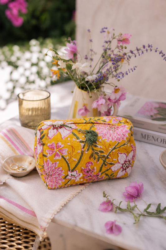 Wash Bag - Marigold Print