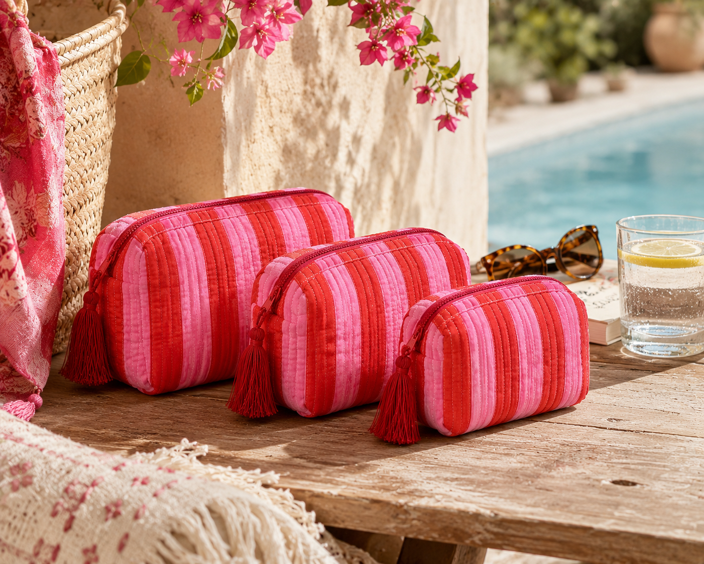 Wash Bag - Bouganvillea