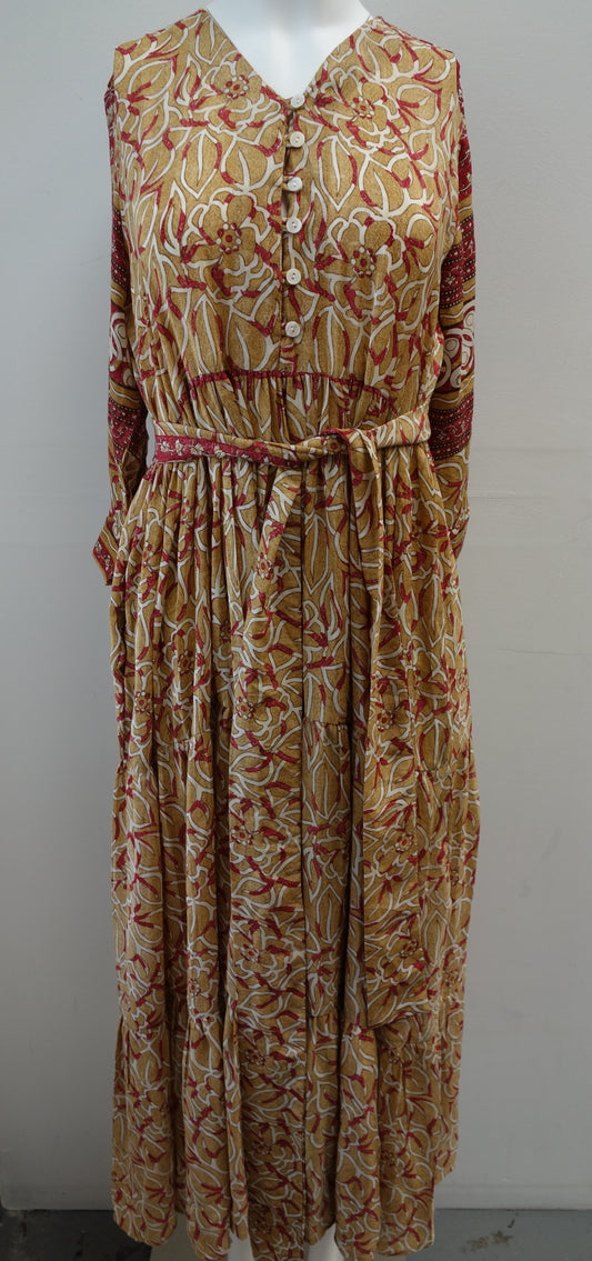 Prairie V-neck Silk Dress S - 009