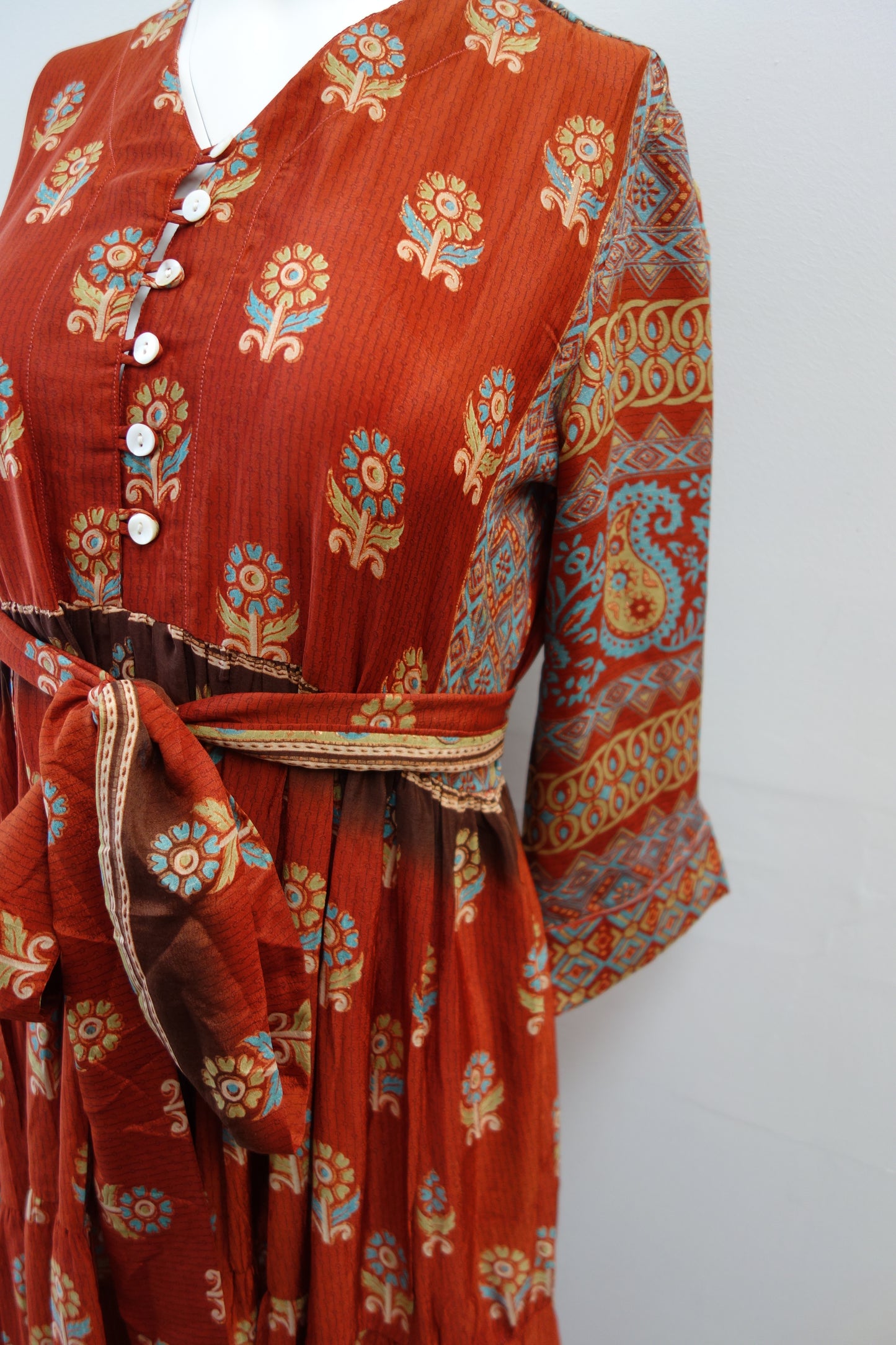 Prairie V-neck Silk Dress S - 0013