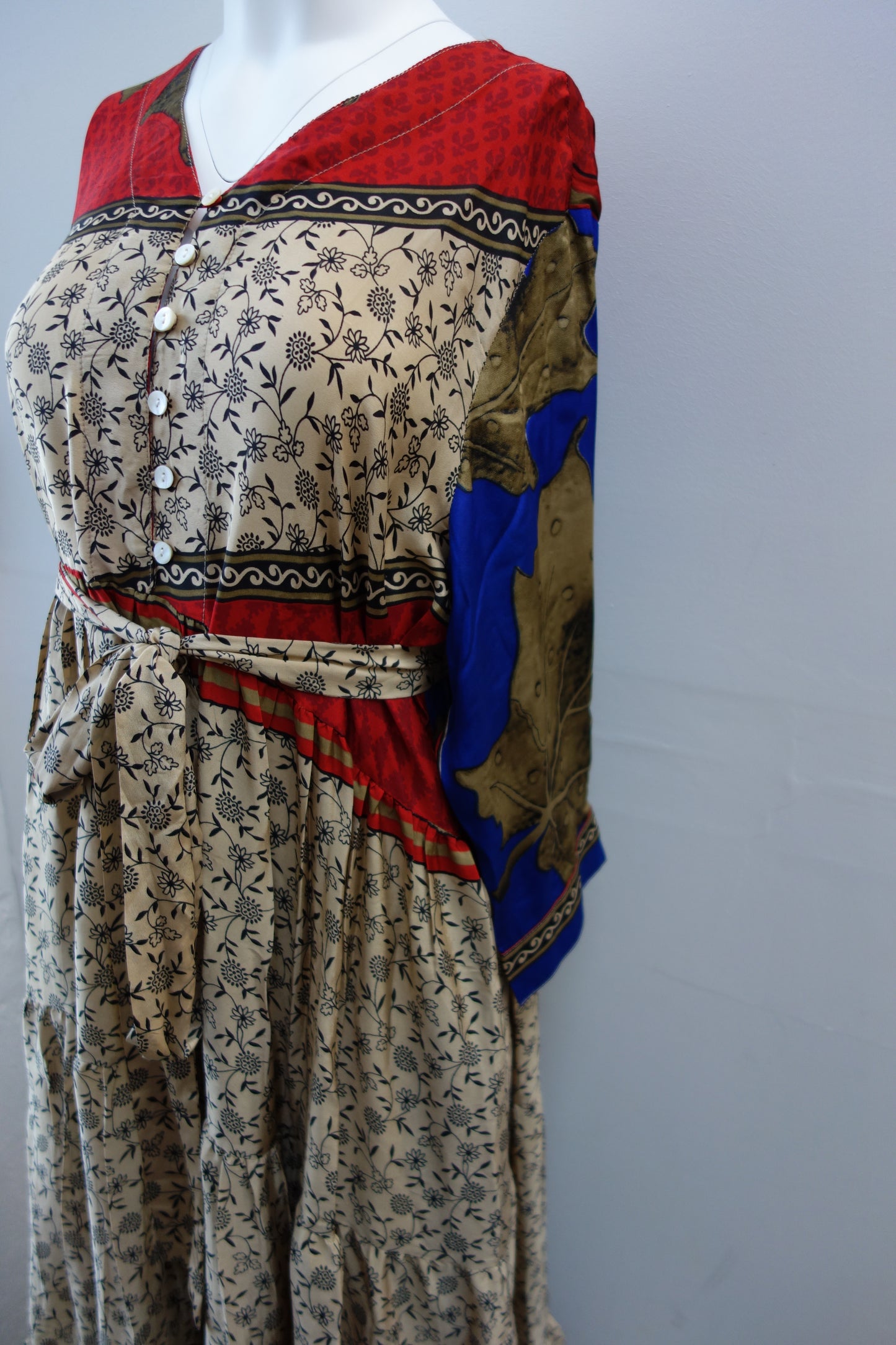 Prairie V-neck Silk Dress 2XL - 029