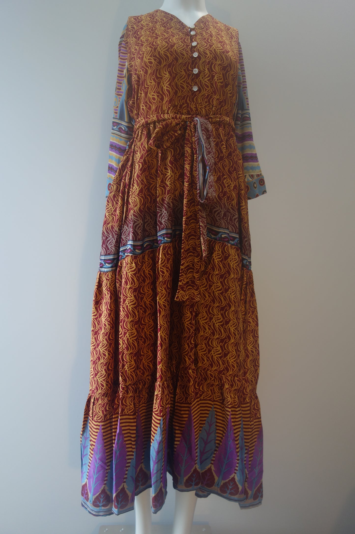 Prairie V-neck Silk Dress S - 0034