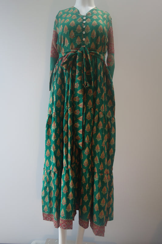 Prairie V-neck Silk Dress S - 0035