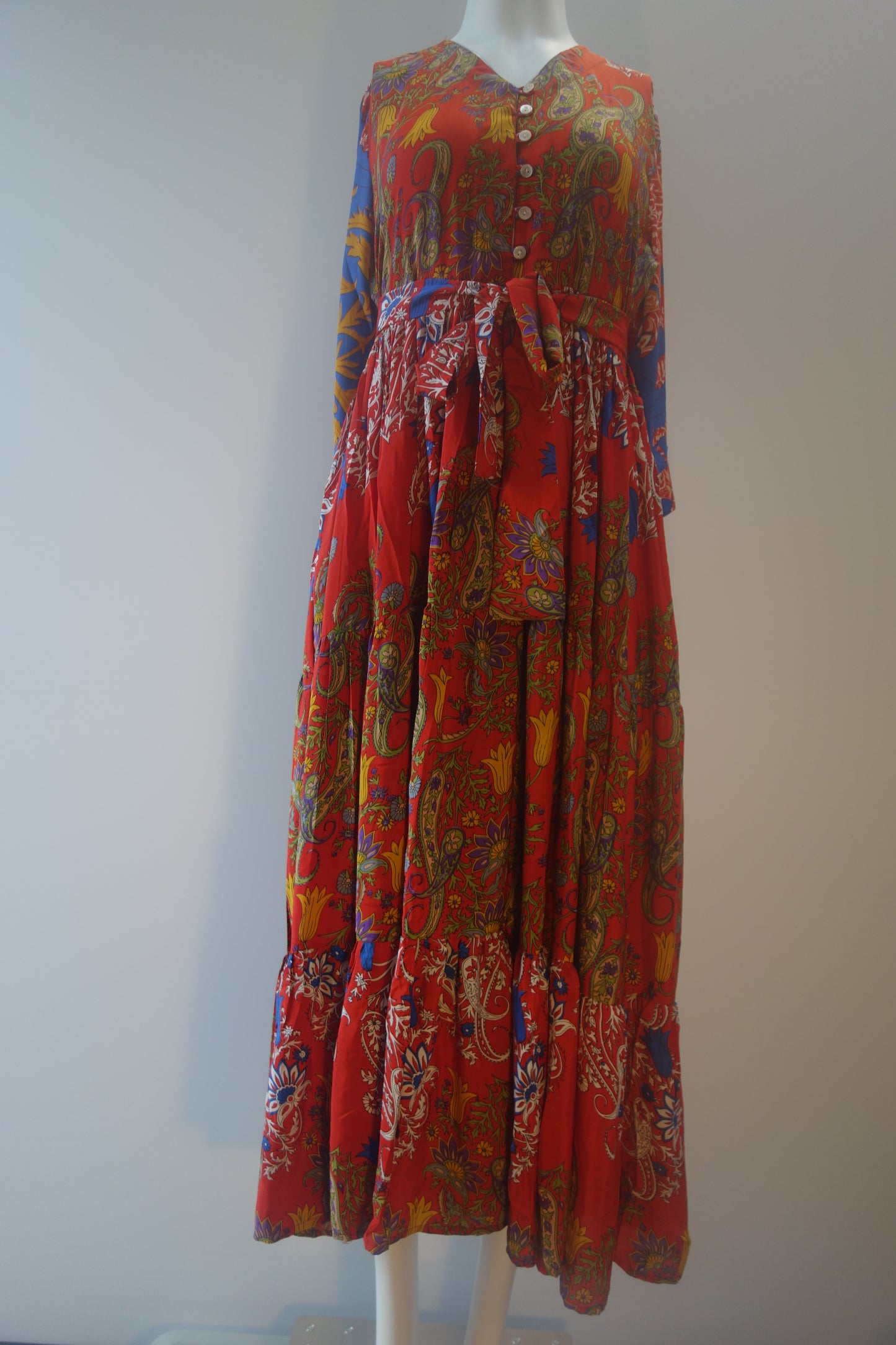 Prairie V-neck Silk Dress M - 041