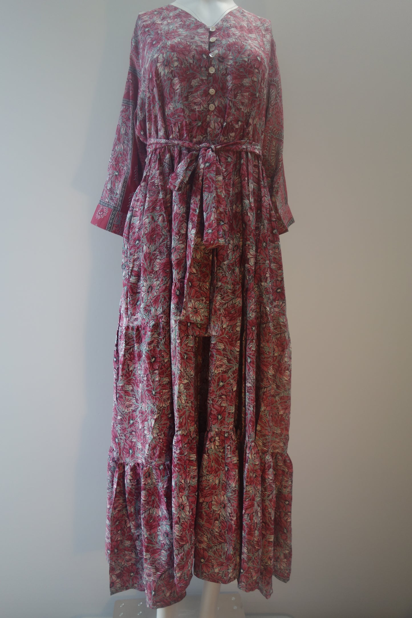 Prairie V-neck Silk Dress XL - 056