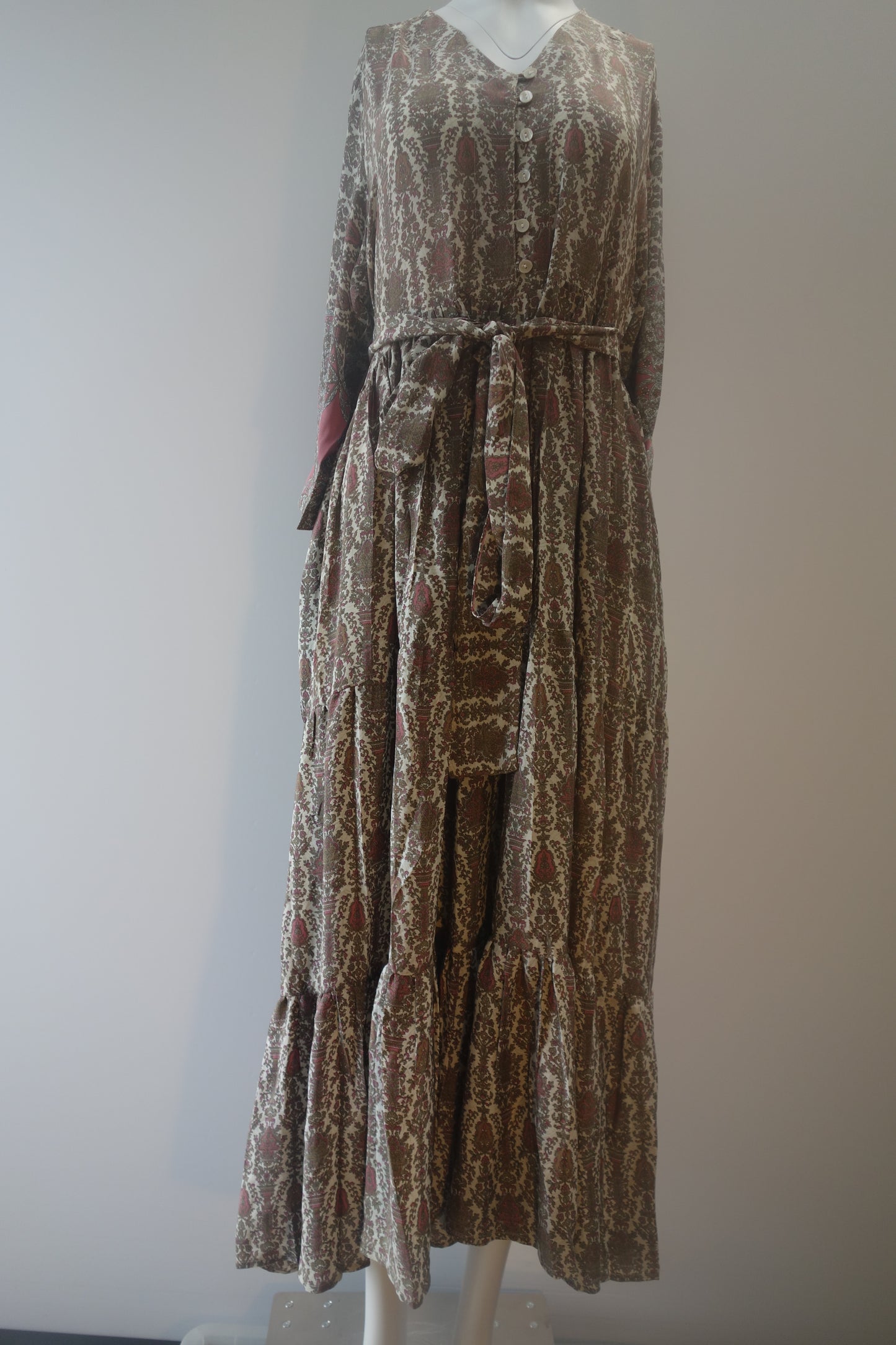 Prairie V-neck Silk Dress XL - 059