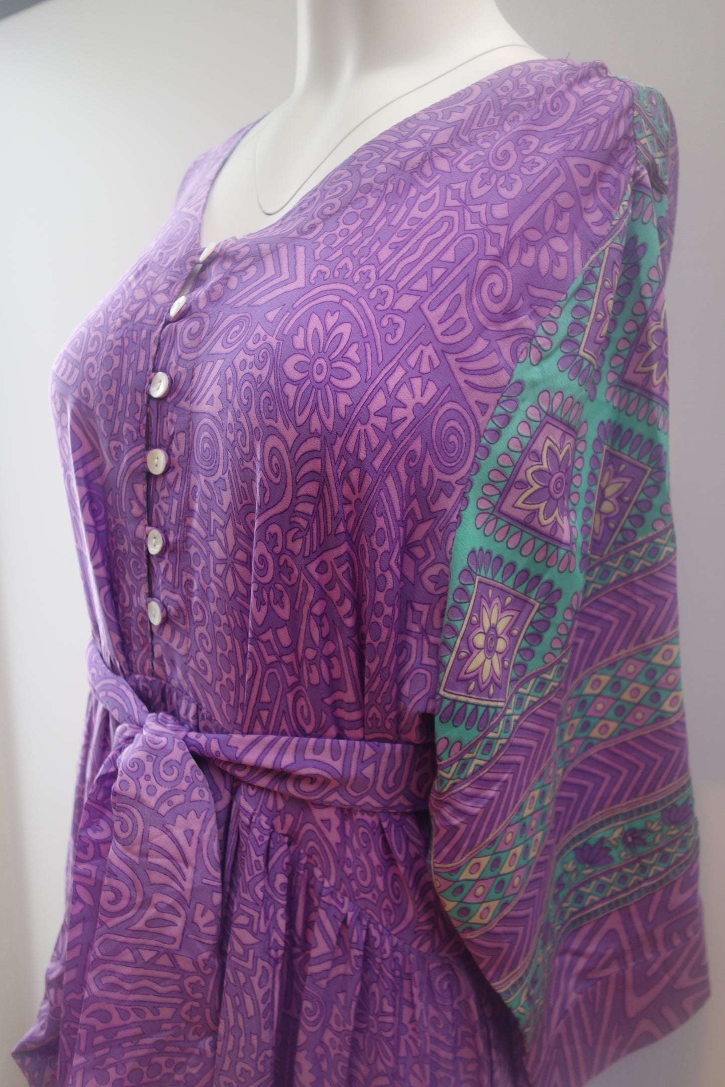 Prairie V-neck Silk Dress 2XL - 062