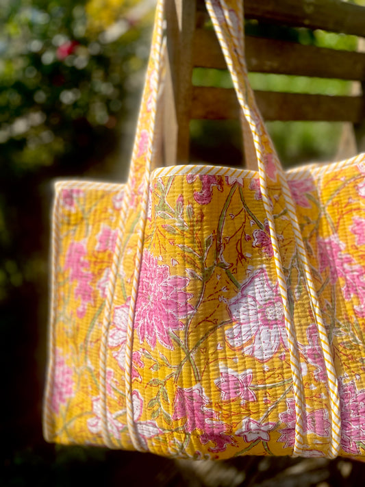 Quilted Tote Bag - Marigold