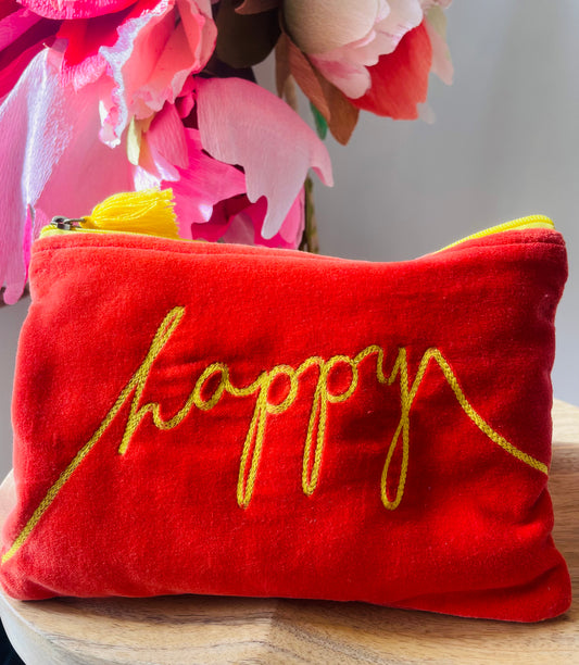 Velvet Happy Pouch - Tangerine & Limon