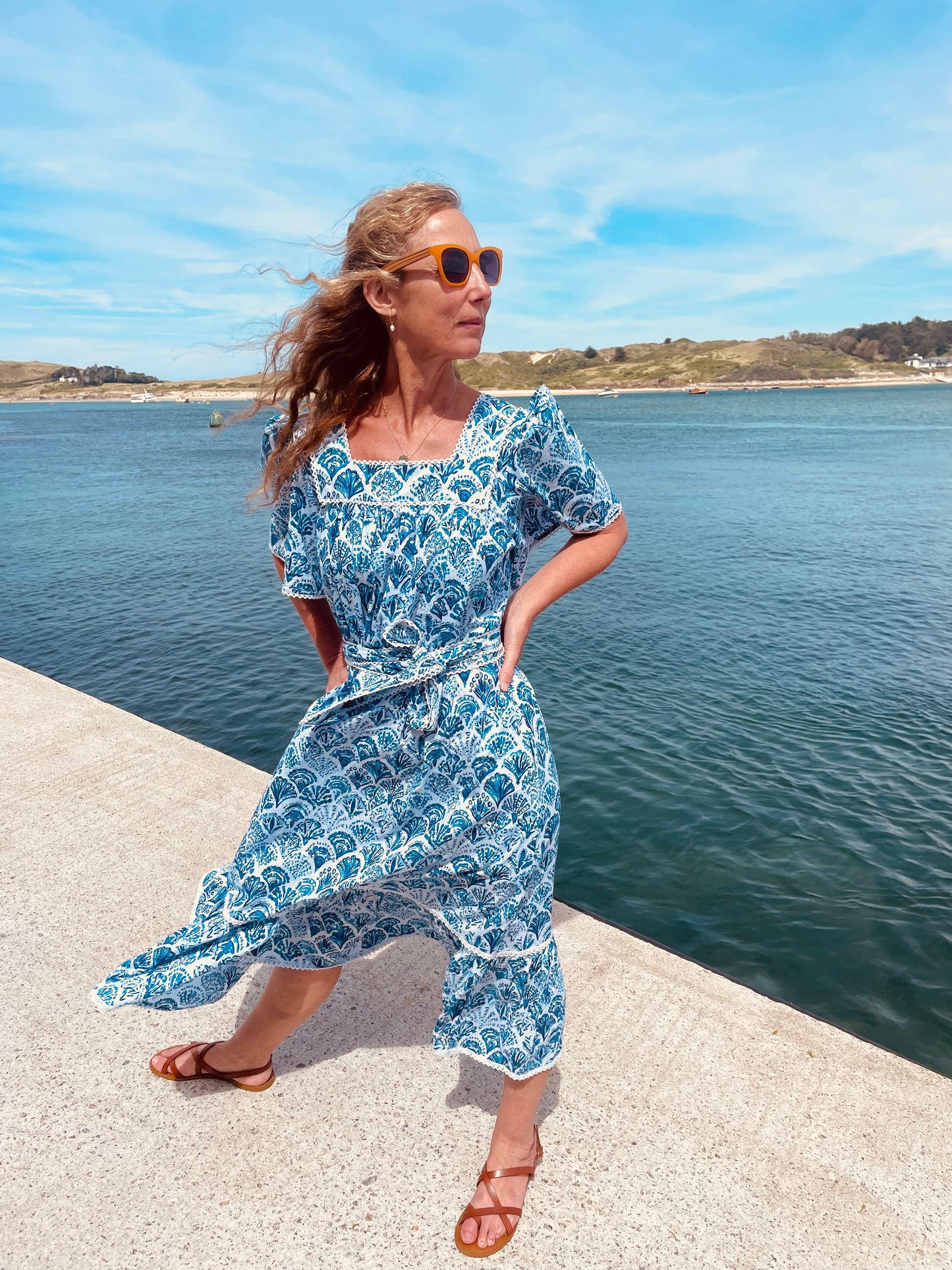 Sea Shell Angie Dress - Blue