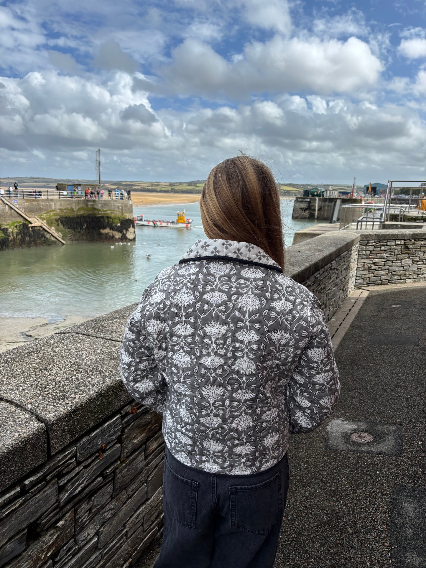 Sample Quilted Jacket - Grey Flower