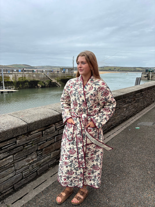 Sample Reversible Quilted Dressing Gown - Floral