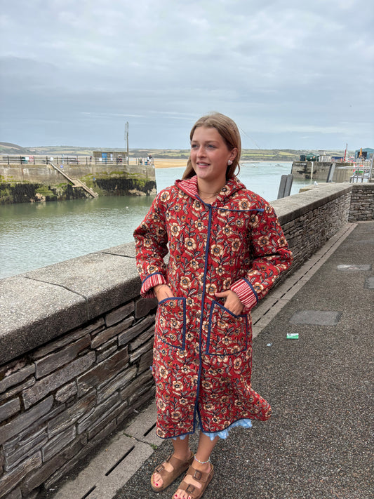 Sample Reversible Quilted Hooded Dressing Gown - Catarina