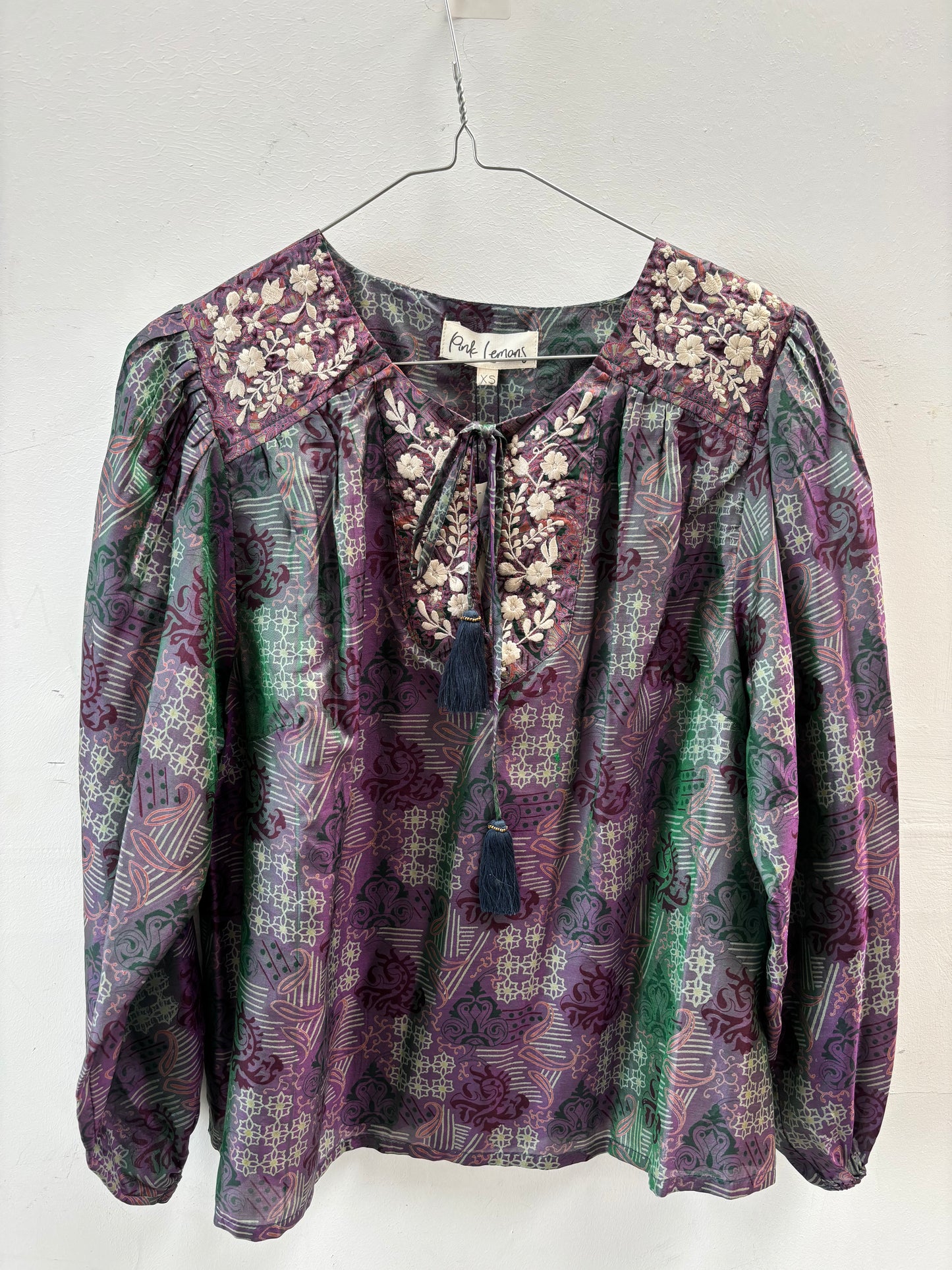Lolita Embroidered Silk Blouse XS - 003