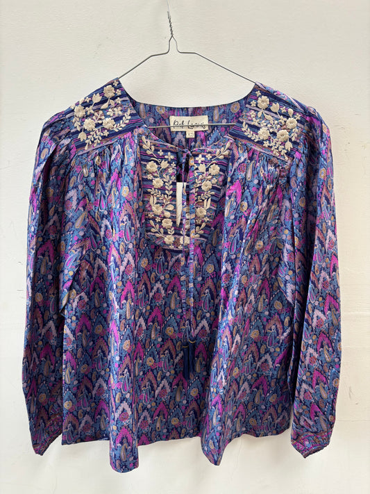 Lolita Embroidered Silk Blouse XS - 004