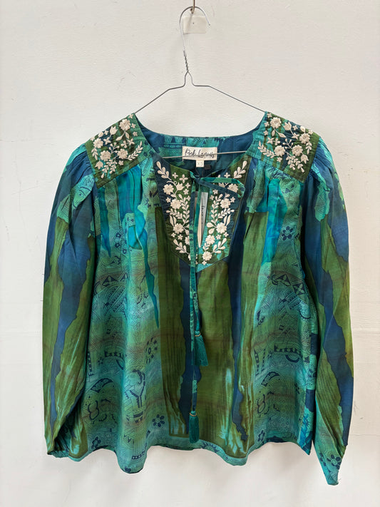 Lolita Embroidered Silk Blouse XS - 005