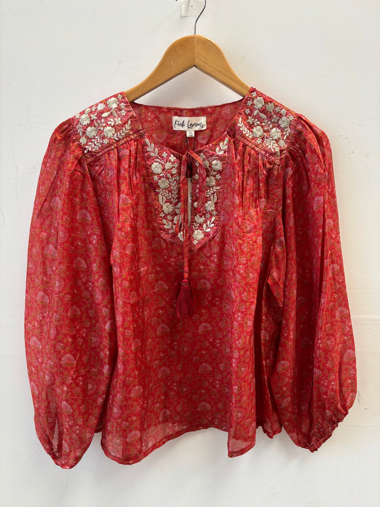 Lolita Embroidered Silk Blouse S - 006