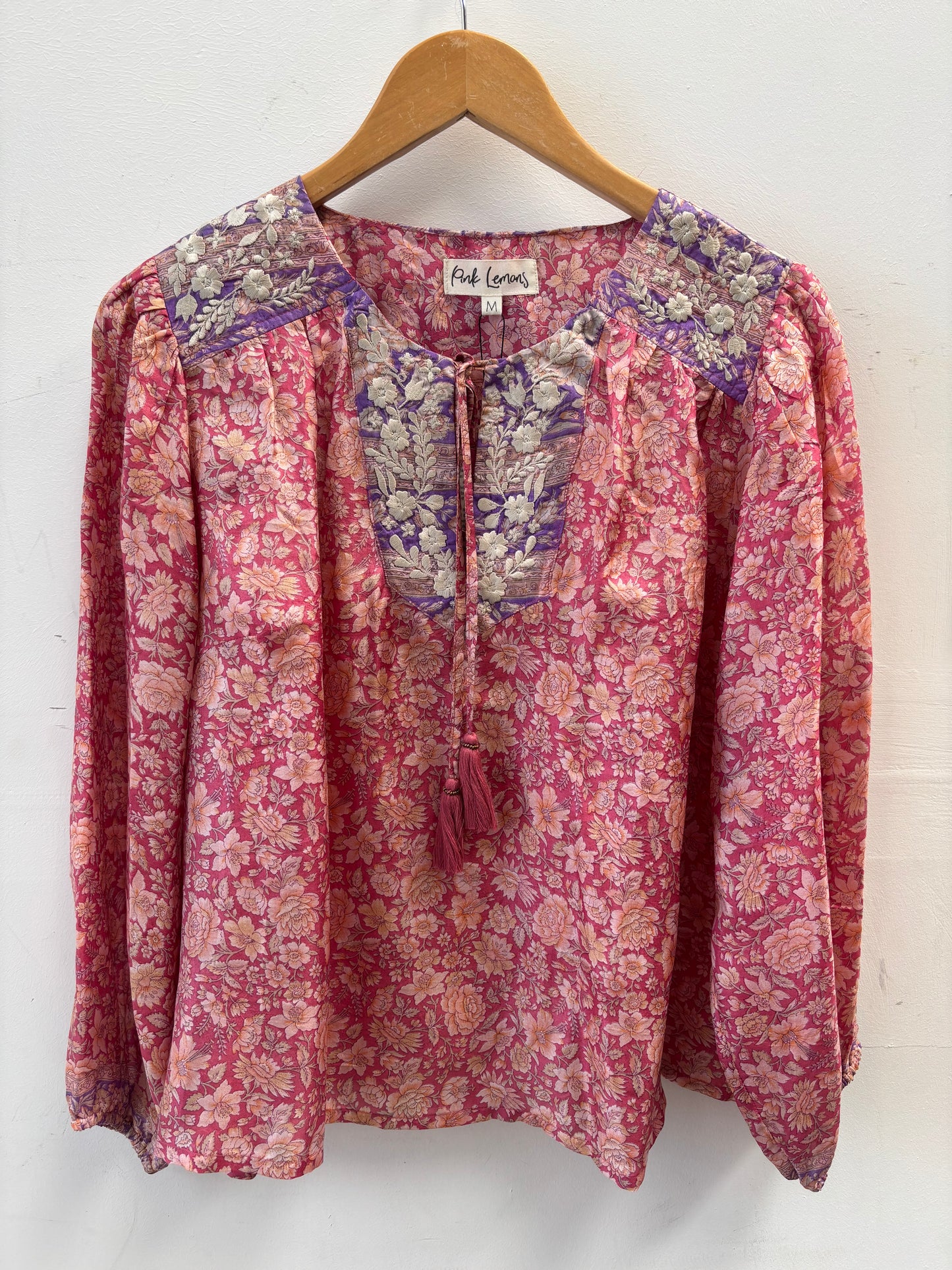 Lolita Embroidered Silk Blouse M - 015