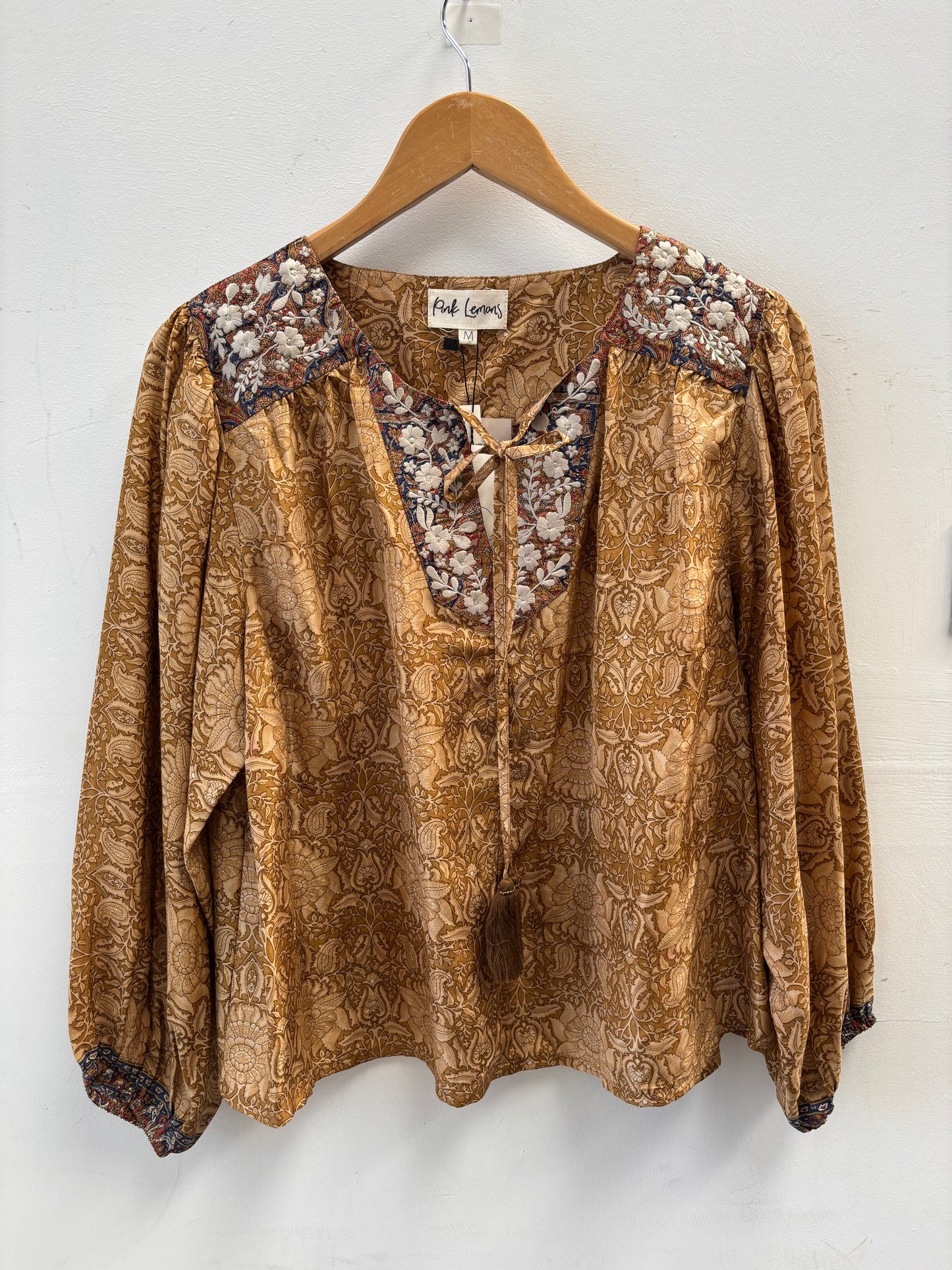 Lolita Embroidered Silk Blouse M - 017