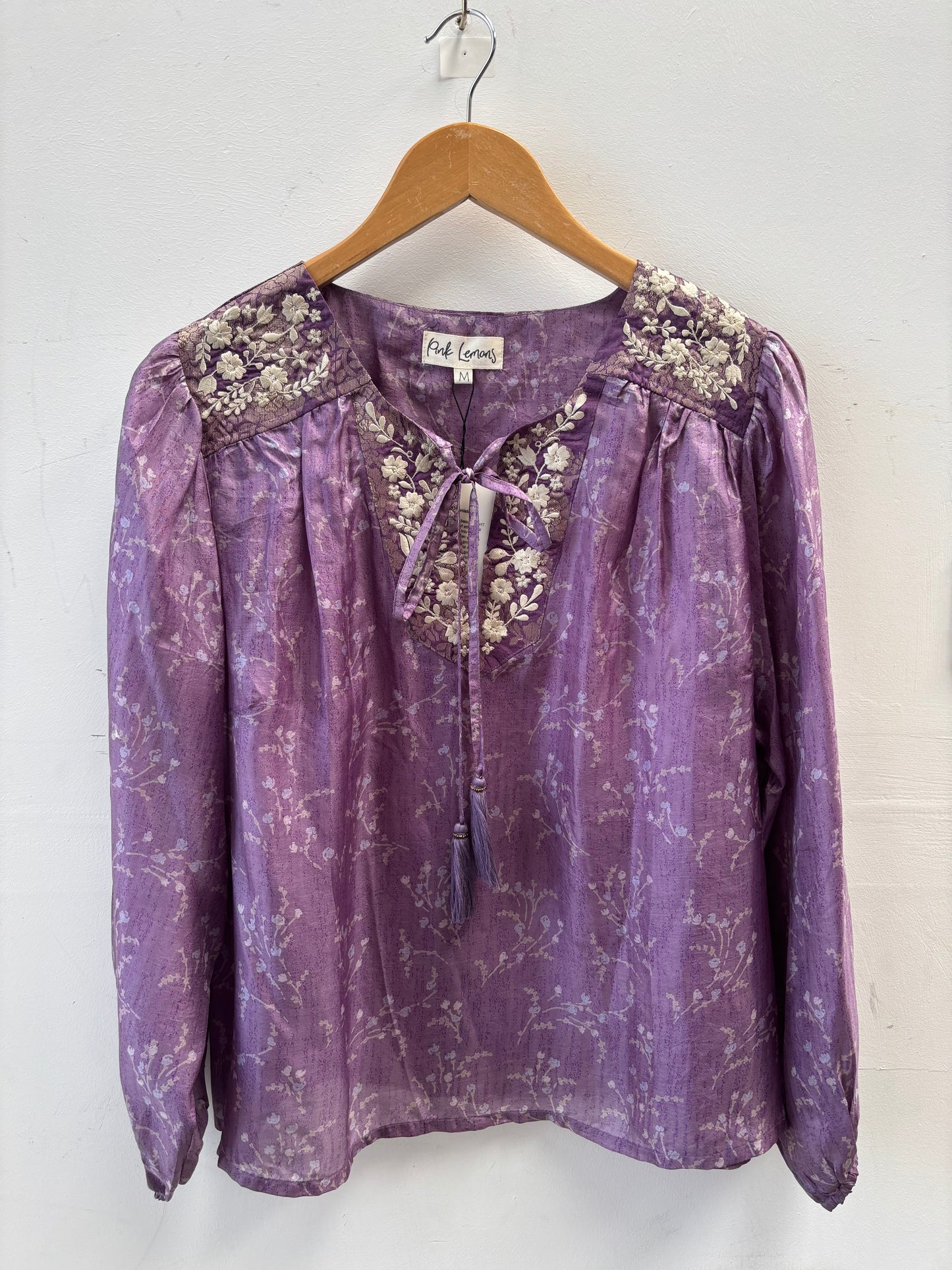 Lolita Embroidered Silk Blouse M - 019