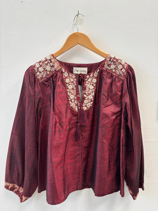 Lolita Embroidered Silk Blouse M - 022