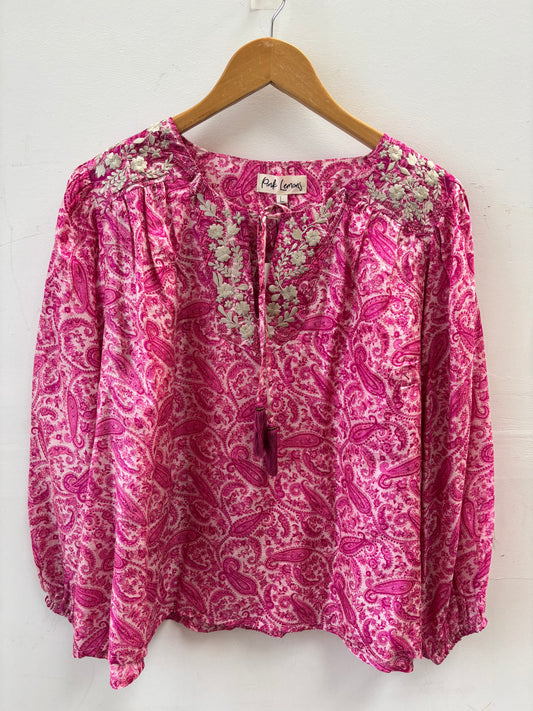 Lolita Embroidered Silk Blouse L - 198
