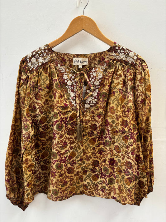 Lolita Embroidered Silk Blouse L - 196