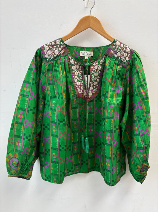 Lolita Embroidered Silk Blouse L - 200