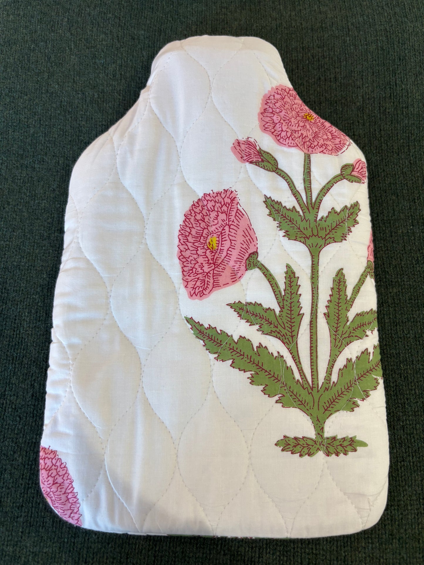 Hot Water Bottle Cover - Pink Poppy