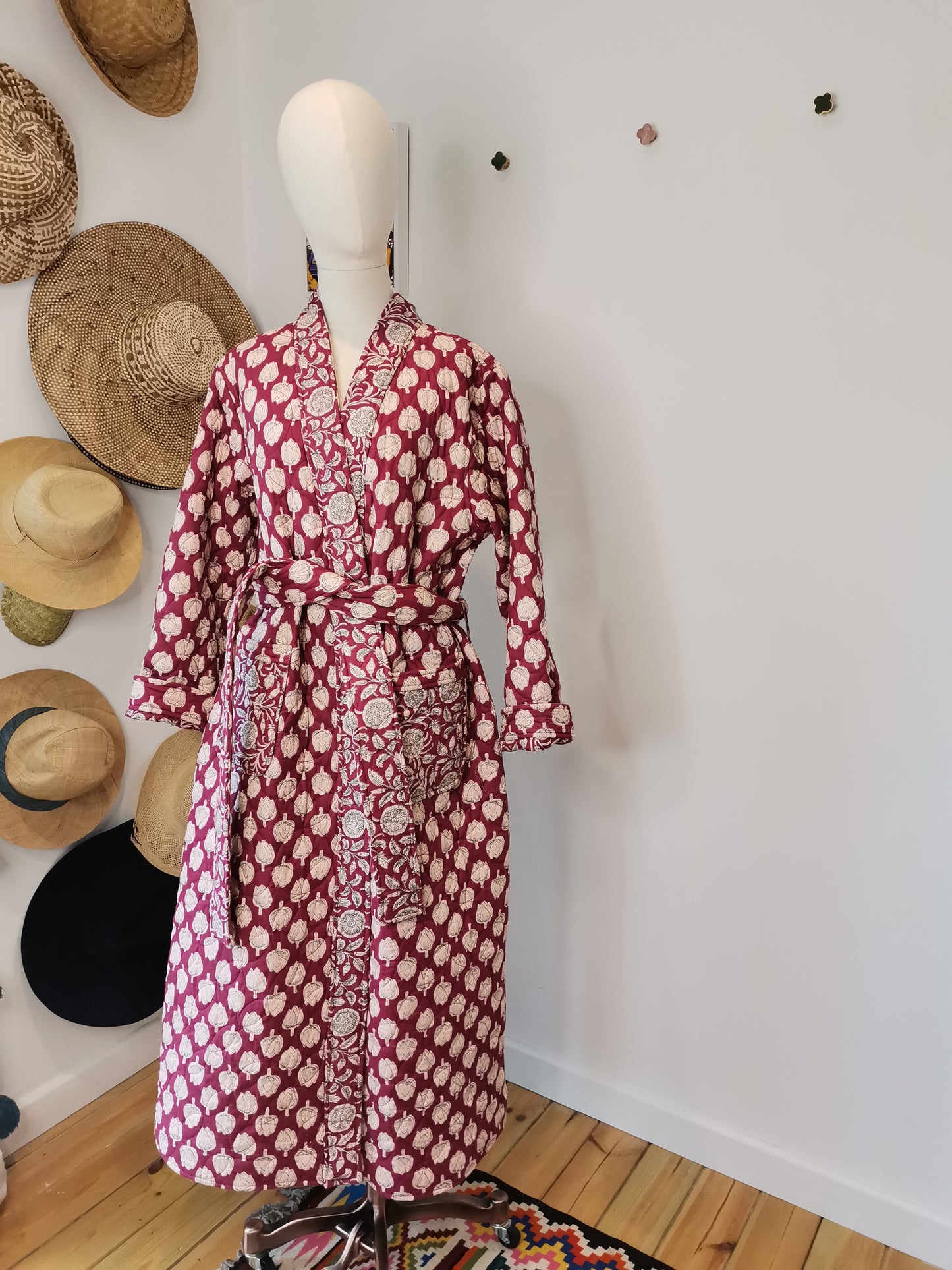 Reversible Quilted Dressing Gown Sample - Frida