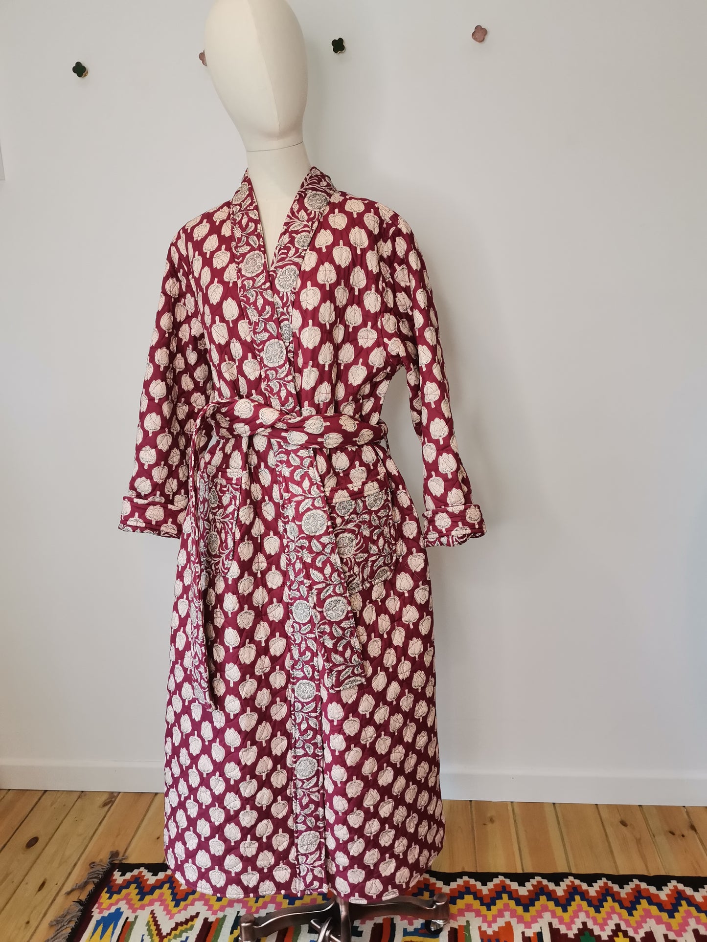 Reversible Quilted Dressing Gown Sample - Frida
