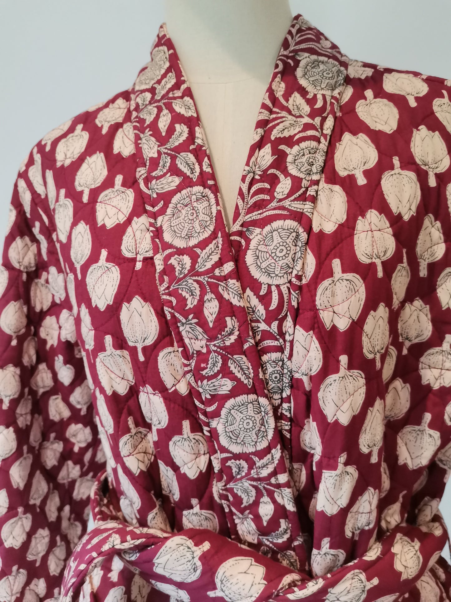 Reversible Quilted Dressing Gown Sample - Frida