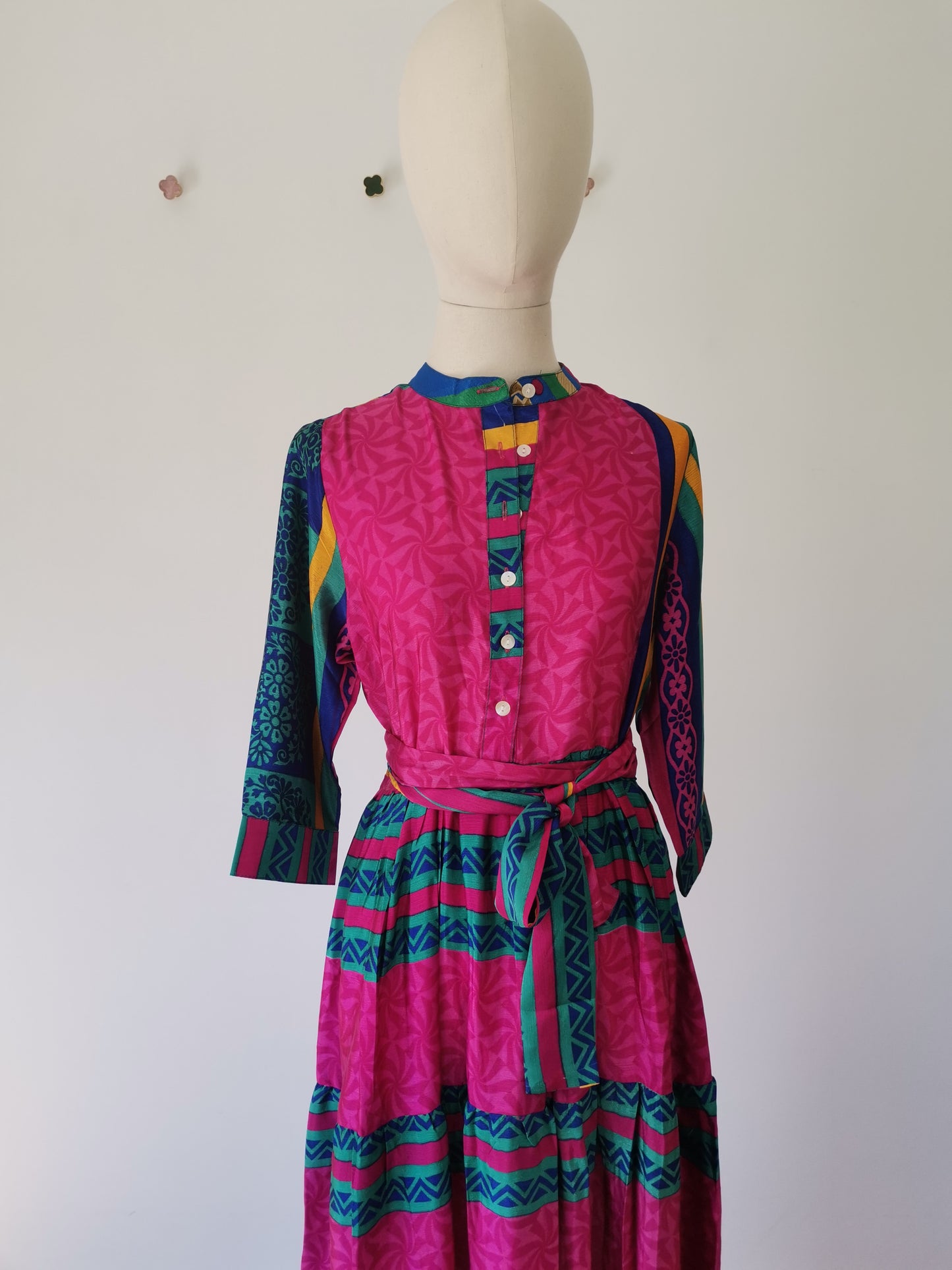 Prairie Round Neck Silk Dress 001 - S