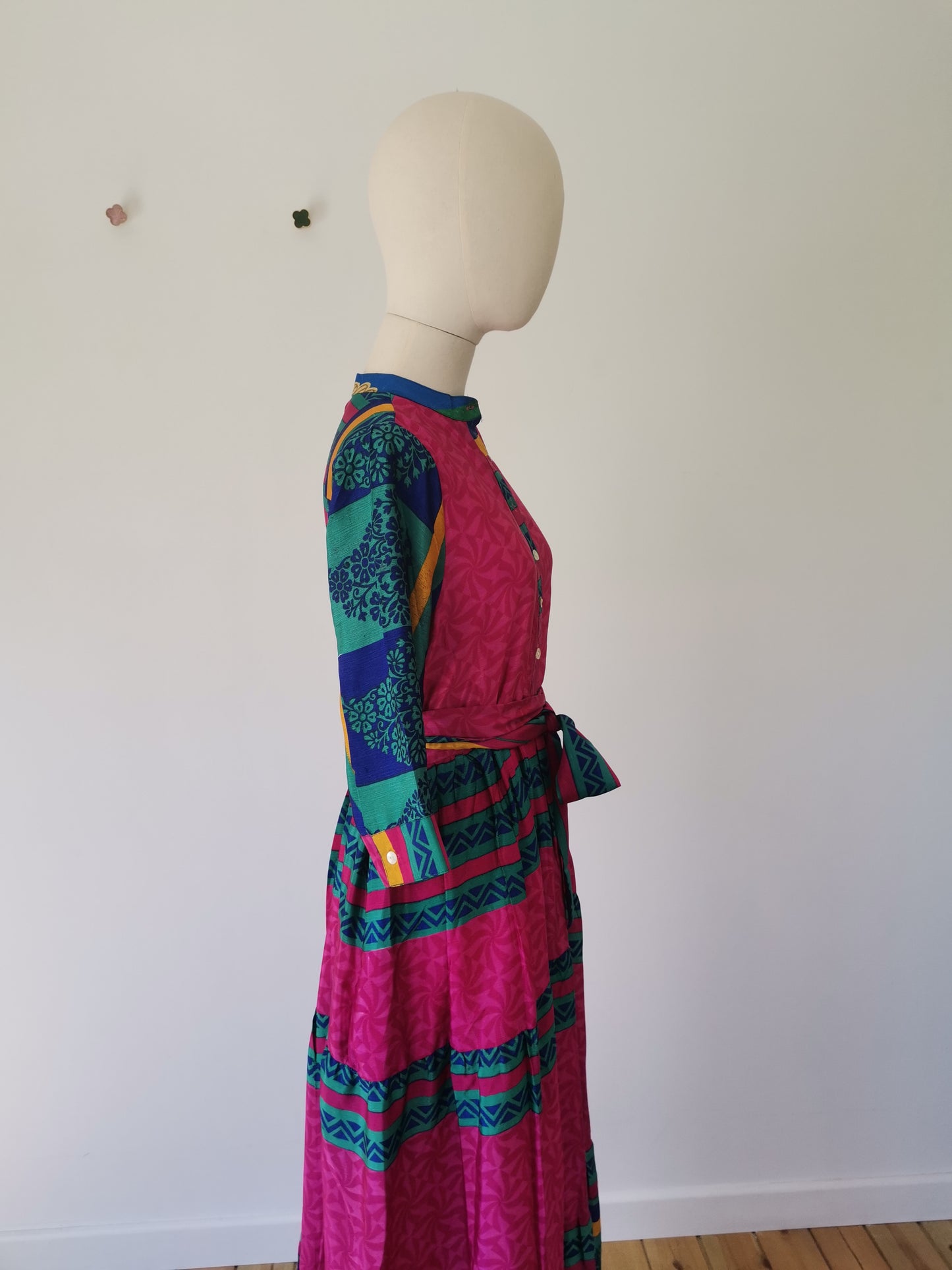 Prairie Round Neck Silk Dress 001 - S