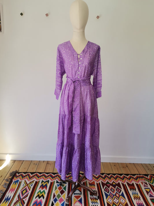 Prairie V-neck Silk Dress XL - 038