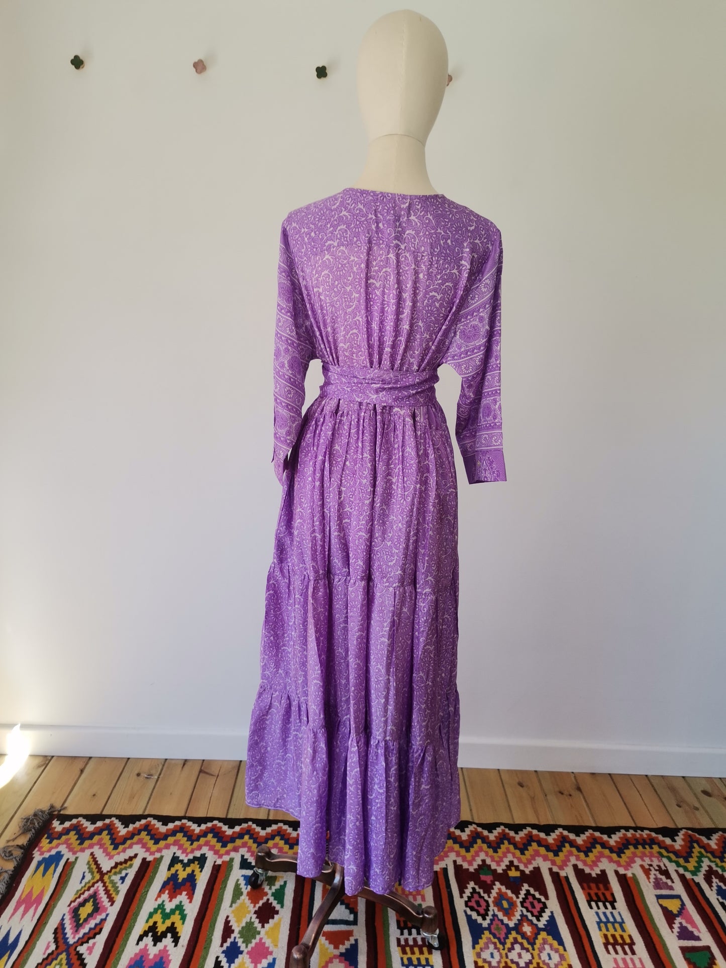 Prairie V-neck Silk Dress XL - 038