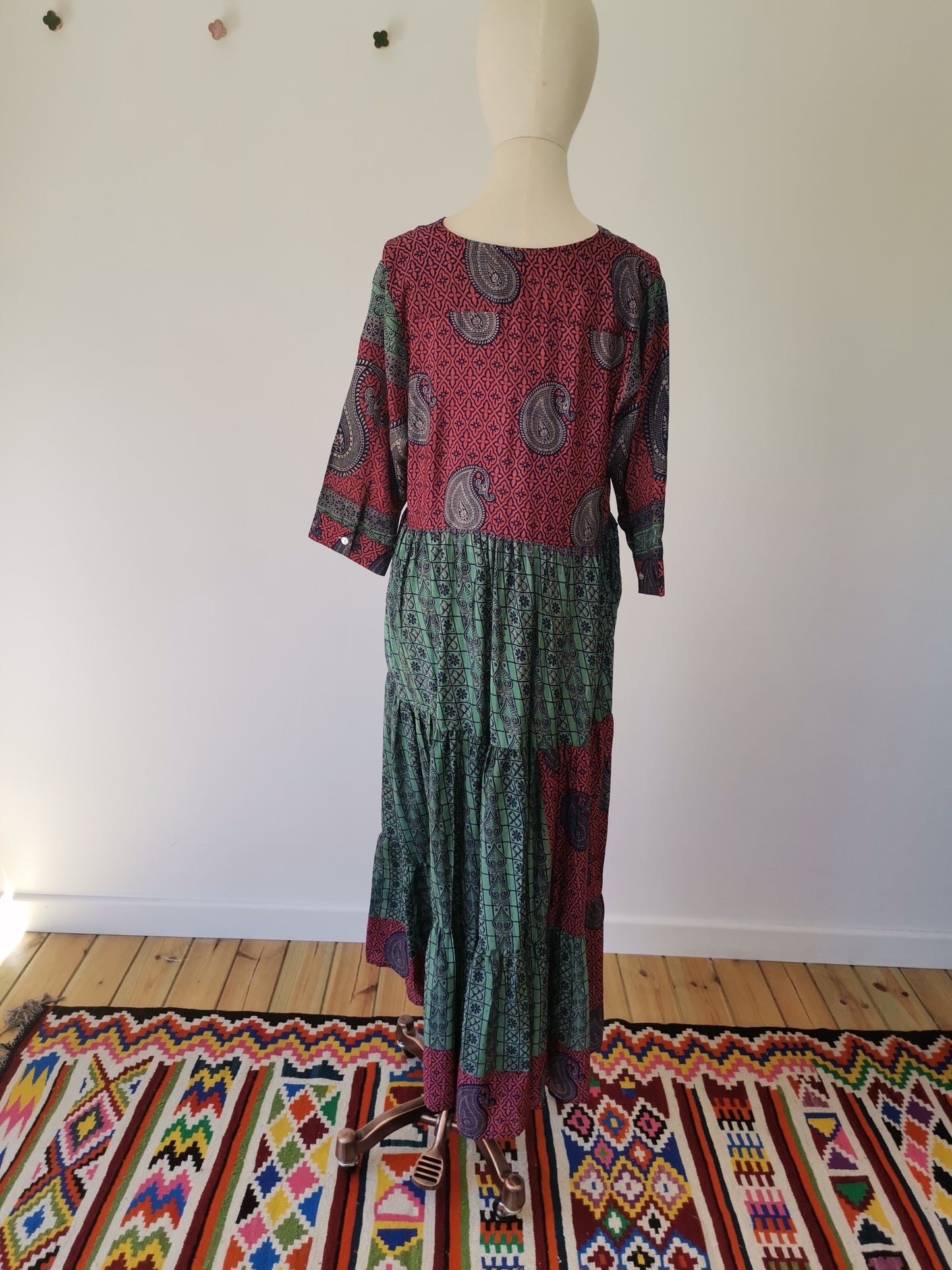 Prairie V-neck Silk Dress L - 039