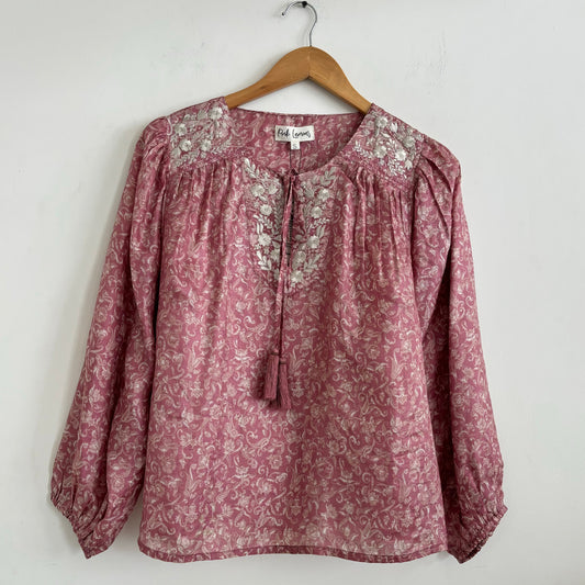 Lolita Embroidered Silk Blouse 191 - S